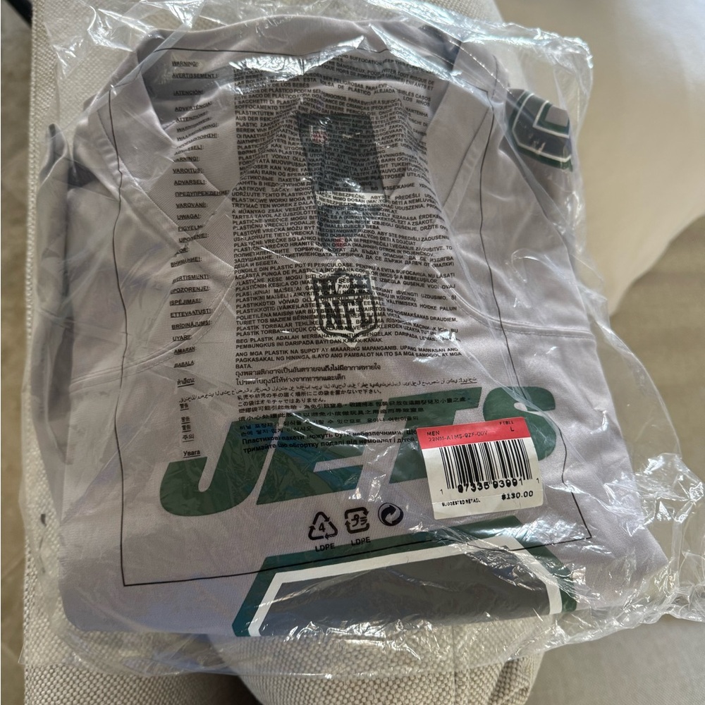 Aaron Rodgers Nike Jets Gray Jersey size L Brand New